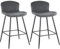 JYMTOM 2er-Set Samt Barhocker mit Lehne und Fußstütze, Tresenhocker Bistrohocker Designer Hocker mit Metallrahmen für Esszimmer Bar Restaurant und Café 90 * 50 * 49 cm (2, Grau)