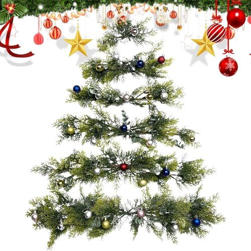 Weihnachtsbaum, Wanddekoration, Weihnachtsbaum, künstliche Zweige, hängende Dekoration, 6 x Weihnachtsbaum