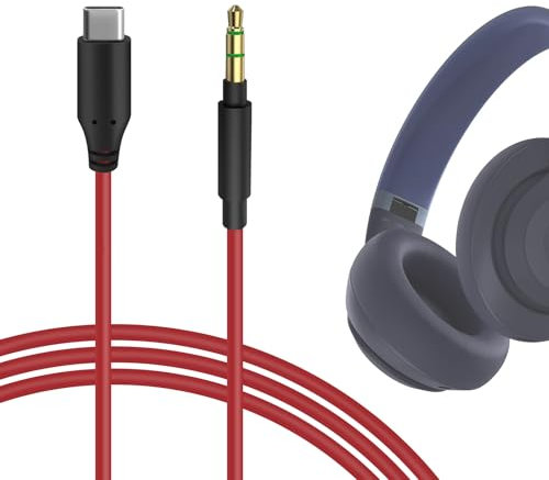 GEEKRIA USB-C Digital-zu-Audio-Kabel, kompatibel mit Beats Solo 4, Skullcandy Crusher ANC 2, JBL Live 770NC-Kabel, Ersatz-Audiokabel Typ C (5.6 ft/1,7 m)