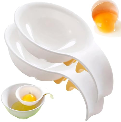 2Pcs Egg Separator, Plastic Egg Yolk Separator Basketball Hoop Shape Egg White Separator with Handle, Egg Sieve Extractor Kitchen Gadget Egg Yolk Separator Egg Separators Egg White Separator Egg Separ