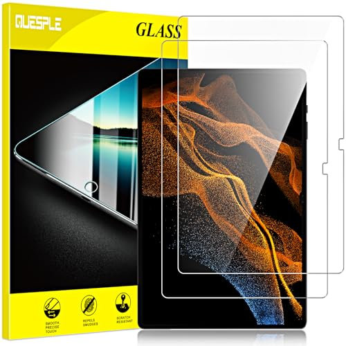 QUESPLE [2 Stück] Panzerglas Schutzfolie für Samsung Galaxy Tab S8 Ultra 14,6 Zoll, 9H Härte, Anti-Kratzer, Einfache Installation Gehärtetem Glas Displayschutz für Galaxy Tab S8 Ultra 2022
