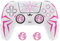 PlayVital Cover Controller per ps5 Joystick Custodia Silicone Skin Antiscivolo Grip Ergonomico, 2 Copri Analogici e 6 Adesivi, Adatto per ps5 Base di Ricarica, Cyber Spider - Bianco&Rosa