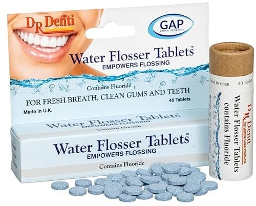 Dr Denti Dental Water flosser Tablets x 40 Contains Fluoride