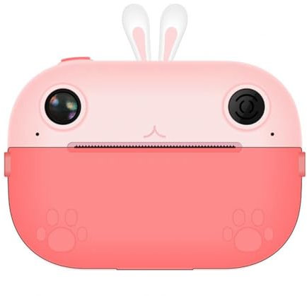 Kissmii Appareil Photo pour Enfants avec Double Objectif, Impression Photo Haute Définition, Appareil Photo Mini pour Enfants, Appareil Photo Selfie Cartoon, Impression Photo pour Enfants, Rose
