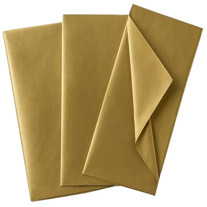 Pack of 10 Metallic Gold Acid Free 50 x 70cm Tissue Paper Sheets