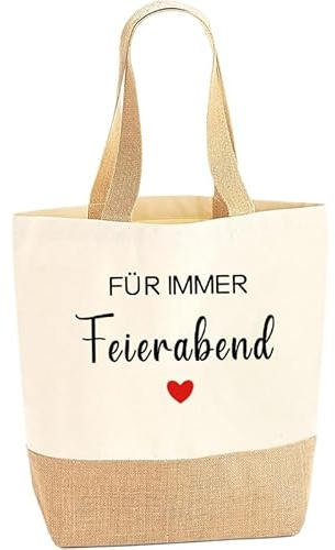 Aoohaha Rentner Jutebeutel, Rentnerin Geschenk Tasche, Geschenke zum Ruhestand Frauen, Jute Tote Bag für Renteneintritt Frauen, Einkaufstasche als Ruhestandsgeschenk, Abschiedsgeschenke für Kollegen
