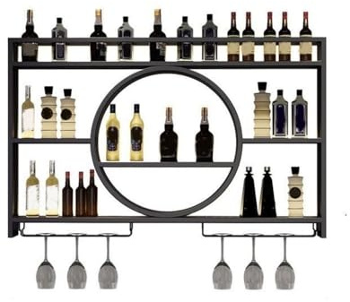 Weinregal zur Wandmontage, Barschränke für Zuhause, Wandmontage, Küchenaufbewahrung mit Weinglashalter, Likörregal, Mini-Bar, Likörflaschen, Ausstellungsregal für Küche, Esszimmer, Bar
