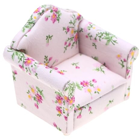 Luwecf Dollhouse Sofa Miniatur Sofa Holz Puppenmöbel Dekorative Simulation Fein Gearbeitet für Puppenhaus Wohnzimmer Schlafzimmer Und Bastelarbeiten 8cmx6.5c
