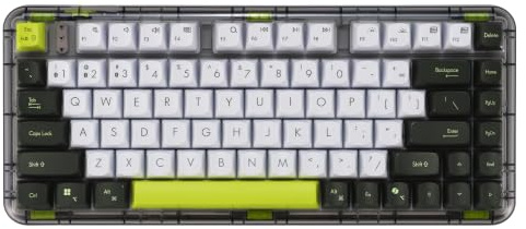 ASUS Jelly75 KD201 Wireless Keyboard - Tri-Mode (BT/2.4GHz/Wired), Up to 5 Devices, Hot-Swappable, 1K Polling Rate, Smooth Quiet Typing, Windows/MacOS Toggle for Productivity