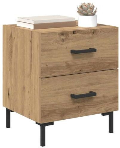 vidaXL Nachttisch Artisan-Eiche 40 x 35 x 47,5 cm Holzwerkstoff, Rustikaler Nachttisch, Stauraumideen, strukturierte Holzmöbel, praktischer Tisch für Dein Schlafzimmer