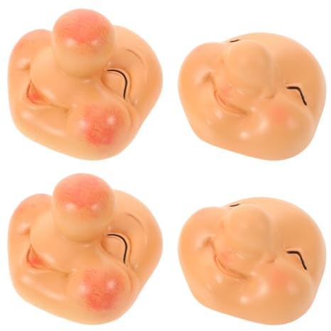 TOBBOMEY 4 Stück Zwergengesichter aus Kunstharz mit Expressiven Gesichtsausdrücken Langlebig Kompatibel für Osterdeko und Selbstgemacht GNOME