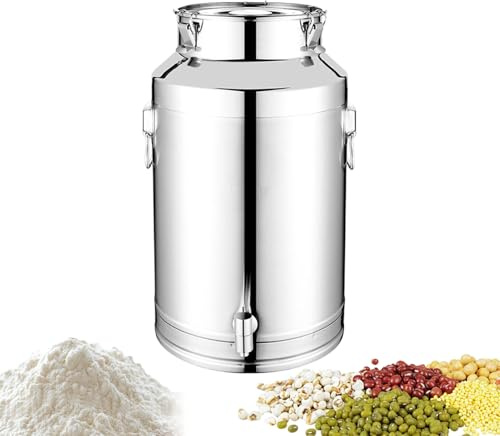 Lunaobrik Weinfass aus Edelstahl, 5 l/9 l/14 l, Küchenutensilien aus Edelstahl mit Deckel, luftdicht, für Milch, Wein, Bier,