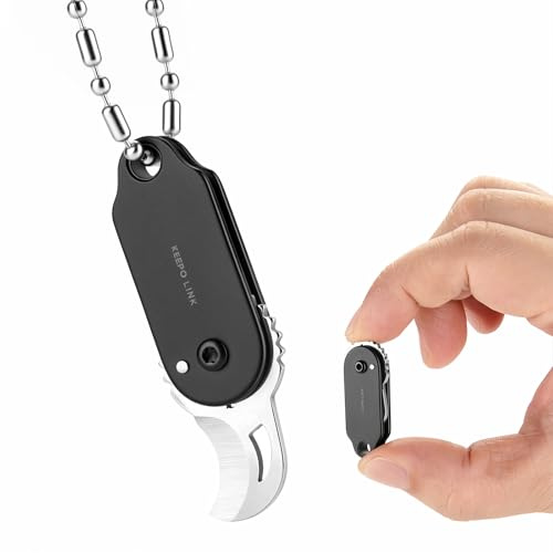 KEEPO LINK Mini Titanium Pocket Knife for Everyday Use, OLK01 (Black) | Razor-Sharp Versatile Blade, Small Folding Knife as an EDC Tool for Men