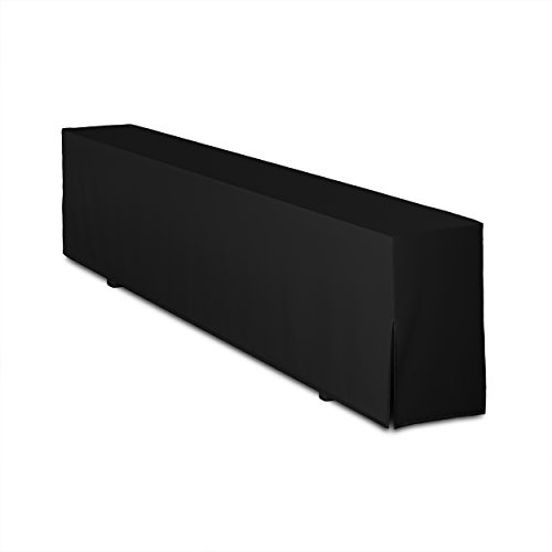 TexDeko® gepolstert Bierbankhusse Premium für Bierzeltgarnitur 220cm strapazierfähig Festzeltgarnitur Blickdicht waschbar (Schwarz)