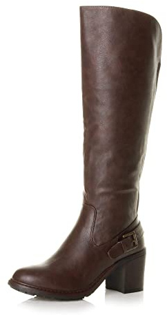 Donna tacco alto blocco cerniera elasticizzato stivali biker numero 6 39