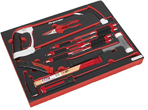 Sealey Tbtp06Eu Tool Tray with Hacksaw, Hammers & Punches 13Pc
