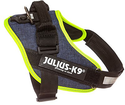 Julius-K9, IDC Powergeschirr, Größe: M / 0, Jeans mit neon Randverzierung