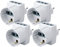 LEDLUX 4 Pezzi Adattatore Spina Elettrica Tripla 2P+T Standard Italiano Convertitore Presa Schuko Standard Tedesco Colore Bianco Max 1500W