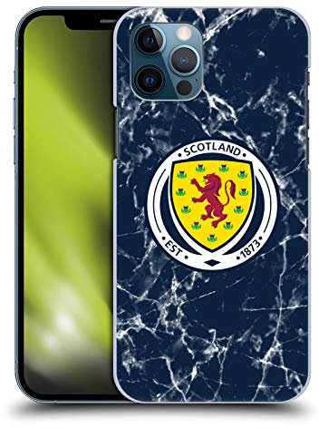 Head Case Designs Officially Licensed Scotland National Football Team Marble Logo 2 Hard Back Case Compatible With Apple iPhone 12 / iPhone 12 Pro