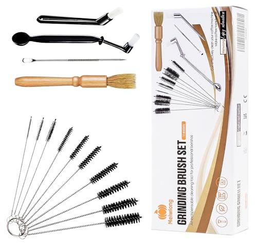 Meiwlong 14 PCS Coffee Grinder Cleaning Brush Set, Espresso Machine Cleaning Brush Kit, Multifunctional Burr Cleaner Brushes Bristle Tools for Barista Home Kitchen Commercial Use