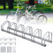 Randaco Fahrradständer, Mehrfachständer, Fahrradhalter Bodenständer, Aufstellständer Fahrrad Ständer Boden, Wand Montage Metall Platzsparend Wandhalterung(Für 6 Fahrräder, Silber)