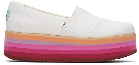 TOMS - Damen Alp Plateau Espadrille, Weiß (1), 35.5 EU