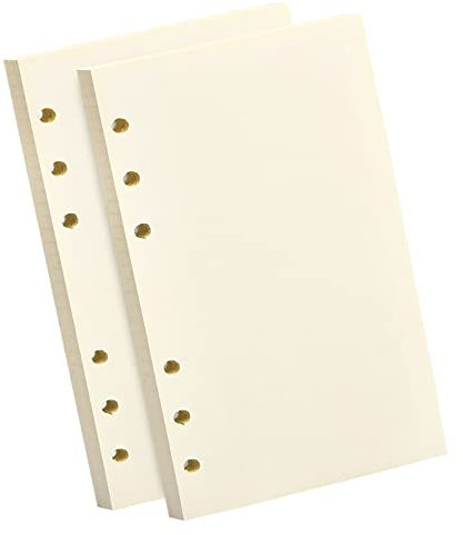 2 Packungen Nachfüllpapier 160 Blätter A5 Nachfüllbare Refill Paper für 6 Ring Binder A5 Papier Blanko, 6 Löcher Nachfülleinlagen Notizpapier für Binder Notizbuch Tagbuch Malerei Ordner (Blanko)
