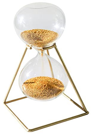MOBEBI Sablier, sablier, Ornement Nordique de sablier doré se détendre avec des Accessoires de Photo en Verre de Support for la décoration Ornement de Bureau de minuterie de sablier