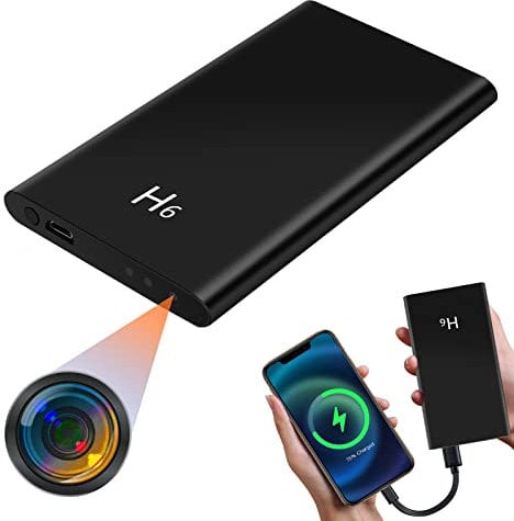 LXMIMI Powerbank Kamera HD 1080P Minikamera mit 5000mAh Power Bank, Tragbare Powerbank Kleine-Kamera mit Schwerkraft-Erkennung und Automatische Nachtsicht Unterstützung 20 Stunden Aufnahme