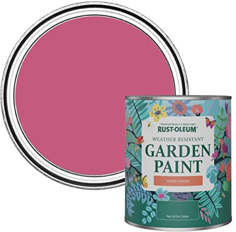 Rust-Oleum Peinture Rose Résistante à l'humidité pour Jardins, Finition Satinée - Framboise 750ml