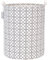 Sea Team 19.7 Inch Large Sized Waterproof Coating Ramie Cotton Fabric Folding Laundry Hamper Bucket Cylindric Burlap Canvas Storage Basket with Stylish Complex Grid Black Design