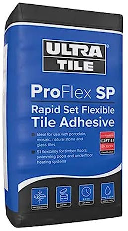 Go Bathrooms Ultra Tile Proflex SP S1 Rapid Set Flexible Tile Adhesive | Wall & Floor Adhesive | 20KG Tile Adhesive | White