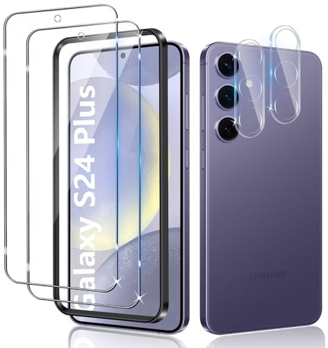 Liilaa Verre Trempé pour Samsung Galaxy S24 Plus 5G, Film Protection écran avec Caméra Arrière Protecteur [ 2+2 Pièces ], Anti-Rayures, Dureté 9H Glass, HD Transparent