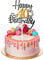 DSLSQD 1Pc Happy 40th Birthday Cake Topper, Black Gold Glitter Cheers to 40 Years Birthday Cake Pick 40 Fabulous Cake Decoration for Happy 40th Birthday Anniversary Party Supplies(40 th)