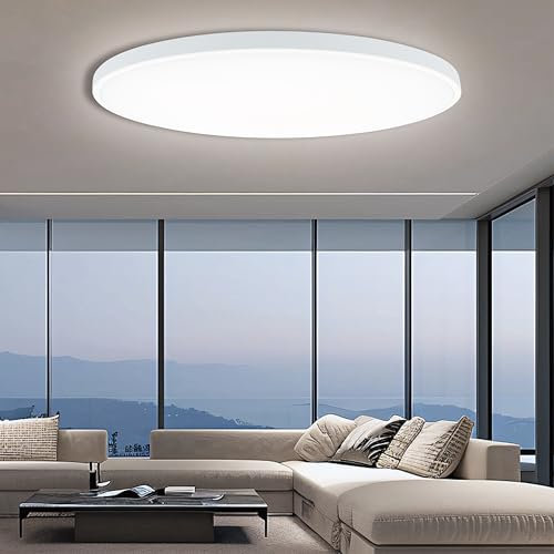 EACLL Deckenlampe LED Deckenleuchte Ø30CM 24W 4000K, 2700LM, IP44 Rund Neutralweiss, Modern Decke Lampe Schlicht Weiß, Nicht Dimmbar, für Schlafzimmer Flur Keller Balkon Bad Küche Kinderzimmer
