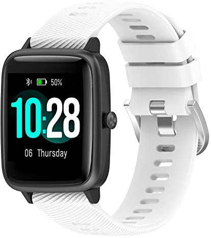 Garmcool 18mm Bracelets Compatible avec Garmin Venu 2S/Venu 3S/Vivoactive 4S/Forerunner 255S Bracelet Blanc Sangles Sport Silicone pour Hommes Femmes (Pas de Tracker)