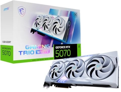 MSI GeForce RTX 5070 12G Gaming Trio OC White - 12GB GDDR7 (28Gbps/192-bit), PCIe 5, Boost: 2542 MHz, HDMI 2.1b, DisplayPort 2.1b