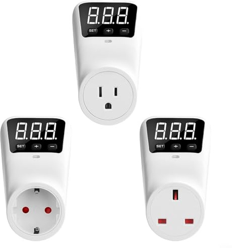 ComfyHarbor 16A Adjustable Voltage Protector Socket, AC 230V Surge Protection With Delay Timer, LED Indicator For Home Appliances, Over/Under Voltage Guard, White And Black(DE)