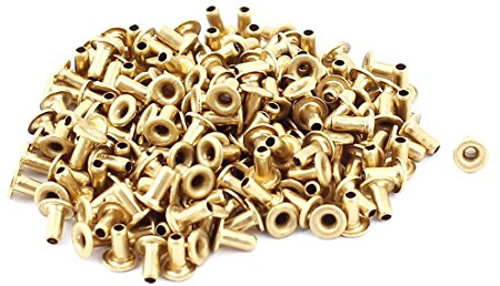 Uxcell a15091700ux0367 M1.5x3 Through Hole Rivets Hollow Grommets PCB Circuit Board Brass Plated Metal (Pack of 200)