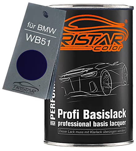 TRISTARcolor Autolack Dose spritzfertig für BMW WB51 San Marino Blau Metallic Basislack 1,0 Liter 1000ml