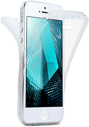 MoEx Cover doppia in silicone trasparente compatibile con iPhone 5s / 5 / SE (2016), custodia protettiva completa su entrambi i lati, cover anteriore e posteriore per cellulare
