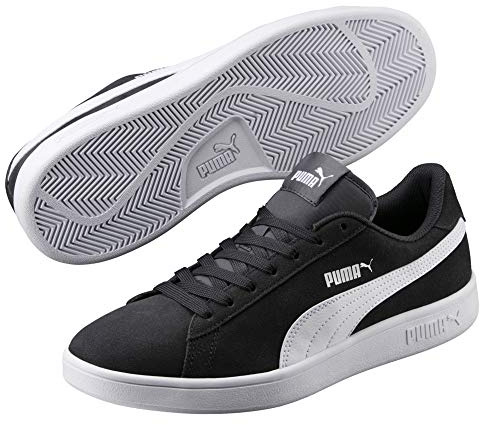PUMA Smash V2 L, Trainers Unisex Adult, Black Asphalt White, 9 UK