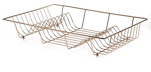 Kitchen Essential Large Dish & Cutlery Drainer with Copper Effect - Dish Rack