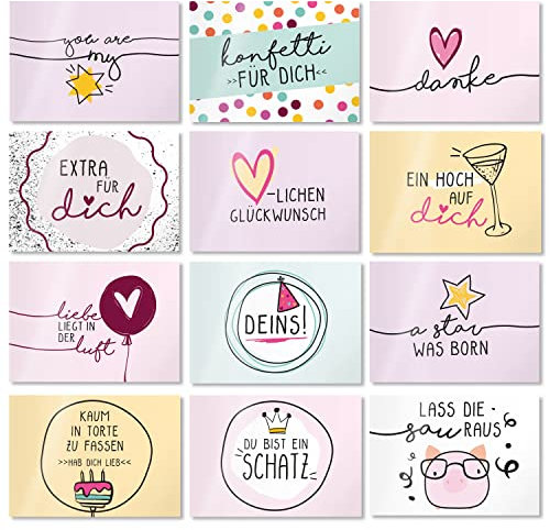 24er Set Postkarten I Din A6 Liebe groß