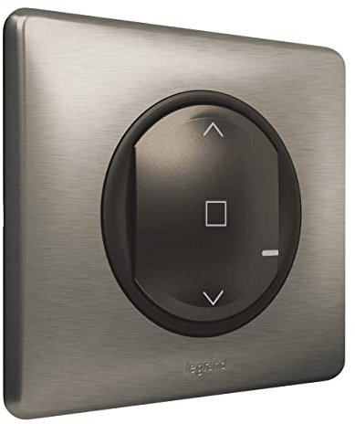 LEGRAND - Interrupteur Connecté pour Volets Roulants - Pour Installation Céliane With Netatmo - Interrupteur à Câbler - Avec Plaque - Métal Tungstène