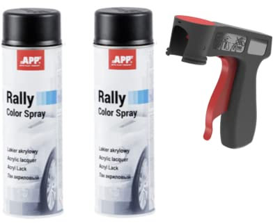 2 bombes de peinture noir matt + 1 poignée