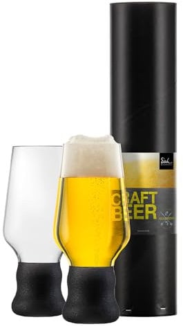 Lot de 2 verres à bière en forme de chope Noir 450 ml