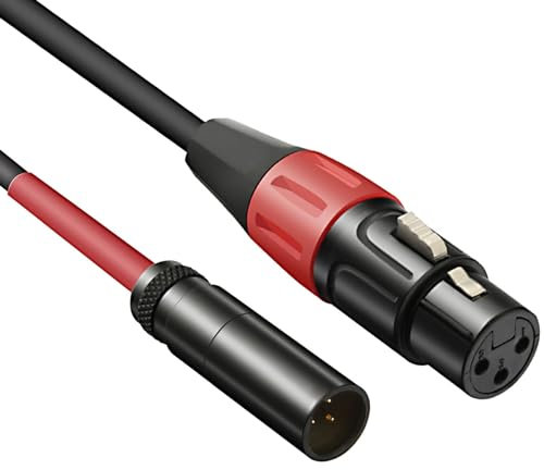 JOMLEY 1 ft XLR to Mini XLR Cable - Microphone Audio Accessory for Blackmagic Pocket 4K