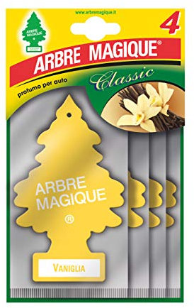 Arbre Magique, Deodorante per Auto, Profumazione Vaniglia, Durata fino a 7 Settimane, Formato Multipack da 4 Pezzi
