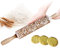 Clevoers Teigroller Nudelholz Muster Prägerolle Holz,Schmetterlings Blumen Holz Nudelholz Backen Prägeplätzchen Für Hausgemachtes Gebäck Teigrolle Mit Oriental Blume